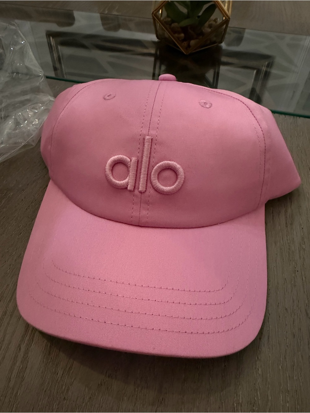 Authentic New Alo Candy Heart Pink One Size Baseball Cap
